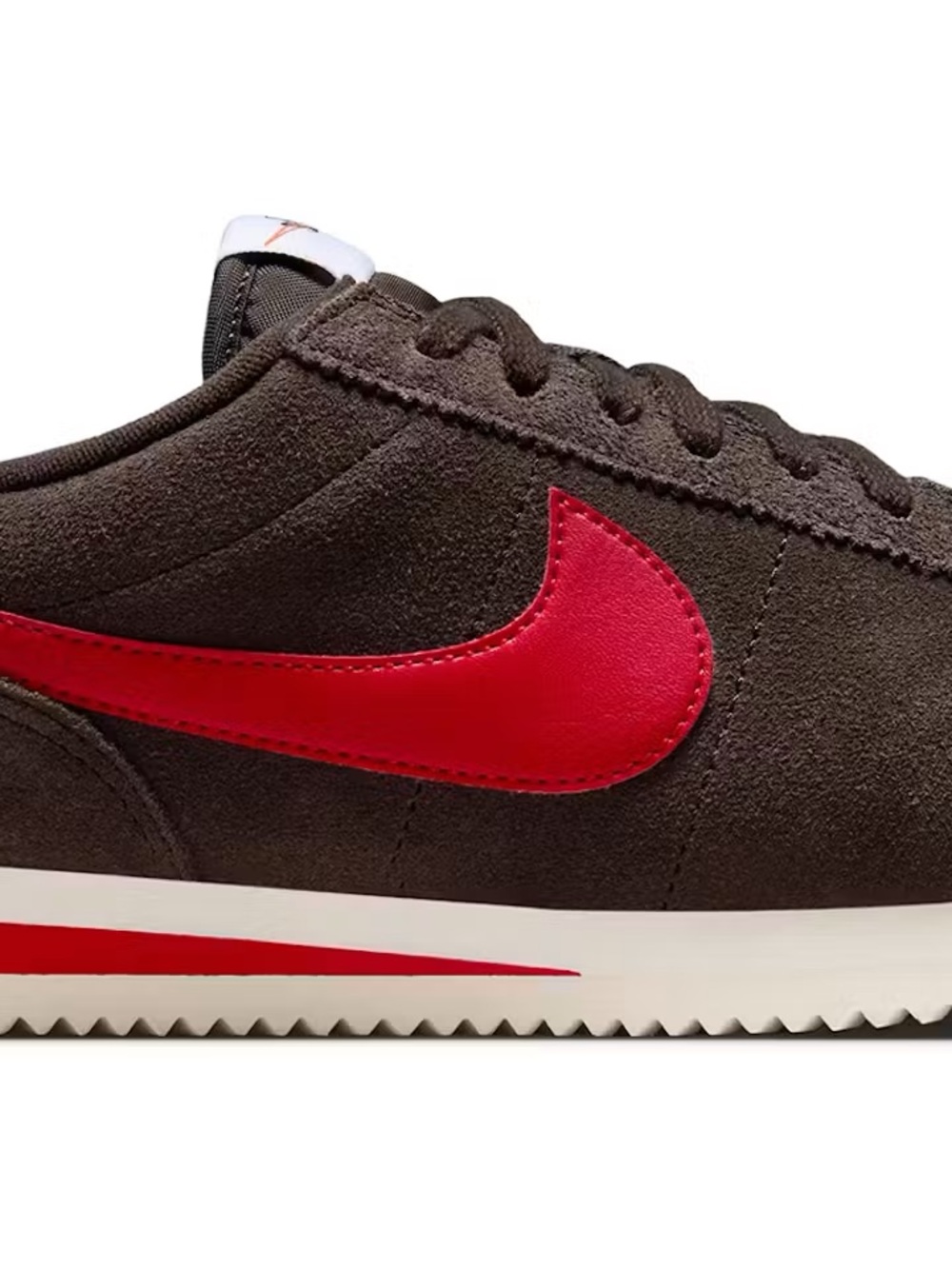 Nike Suede Sneaker in Brown with Red Swoosh